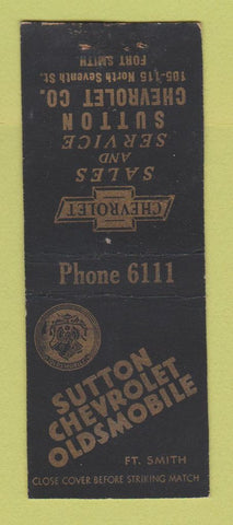 Matchbook Cover - Sutton Chevrolet Oldsmobile Fort Smith AR BOBTAIL