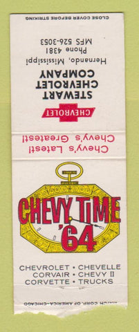 Matchbook Cover - 1964 Chevrolet Stewart Hernando MS BOBTAIL