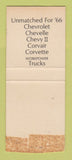 Matchbook Cover - 1966 Chevrolet Southern  WEAR BOBTAIL