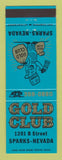 Matchbook Cover - Gold Club Casino Sparks NV