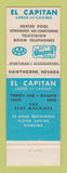 Matchbook Cover - El Capitan Lodge Casino Hawthorne NV