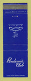 Matchbook Cover - Pendennis Club Louisville KY