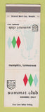 Matchbook Cover - Summit Club Memphis TN