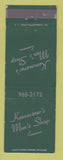 Matchbook Cover - Kemmerer's Men's Clothes Emmaus PA