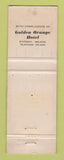 Matchbook Cover - Lanzerac Wines South Africa Golden Orange Hotel WORN