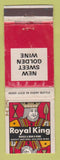 Matchbook Cover - Royal King Golden Wine South Africa WORN
