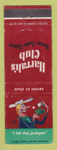 Matchbook Cover - Harrah's Club Reno NV Casino Lake Tahoe WORN