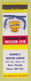 Matchbook Cover - Daniel's Motor Lodge Best Western Reno NV