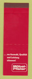 Matchbook Cover - Mobel Pfister Liquor? Switzerland SAMPLE