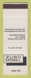 Matchbook Cover - Zubo Mobel Switzerland