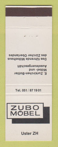 Matchbook Cover - Zubo Mobel Switzerland
