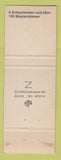 Matchbook Cover - Zubo Mobel Switzerland
