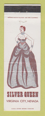 Matchbook Cover - Silver Queen Casino Virginia City NV girlie Full Length