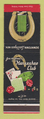 Matchbook Cover - Horseshoe Club Casino Las Vegas NV Joe Brown's
