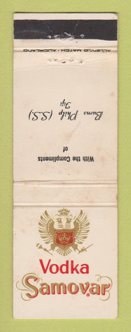 Matchbook Cover - Samovar Vodka New Zealand WEAR