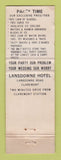 Matchbook Cover - Envoy Brandy Liquor Landsdowne Hotel South Africa WEAR