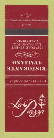 Matchbook Cover - La Piazza Italian Restaurant San Francisco CA