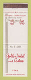 Matchbook Cover - Golden Hotel Casino Reno NV WEAR