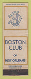 Matchbook Cover - Bostn Club of New Orleans LA WEAR