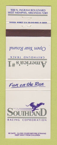 Matchbook Cover - Southland Horse Racing Corp West Memphis AR
