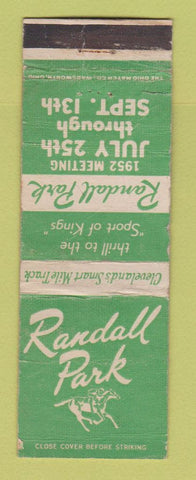 Matchbook Cover - Randall Park Horse Racing Cleveland OH POOR