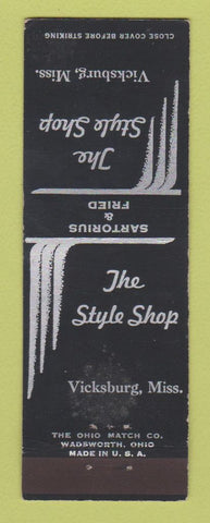 Matchbook Cover - The Style Shop Vicksburg MS WEAR