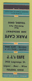 Matchbook Cover - JJ's Cafe Park Cafe Toledo OH