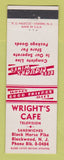 Matchbook Cover - Wright's Cafe Blackwood NJ