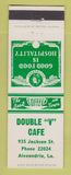 Matchbook Cover - Double V Cafe Alexandria VA