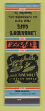 Matchbook Cover - Lombard's Cafe Lancaster PA Pizza