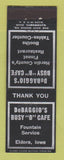 Matchbook Cover - DeBaggio's Busy B Cafe Eldora IA