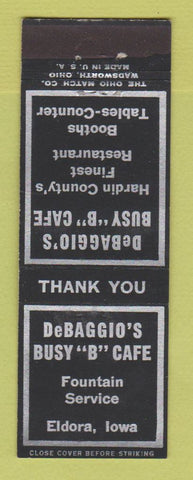 Matchbook Cover - DeBaggio's Busy B Cafe Eldora IA