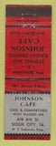Matchbook Cover - Johnson Cafe Sioux City IA WEAR