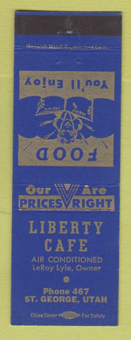 Matchbook Cover - Liberty Cafe St George UT