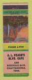 Matchbook Cover - AL Veach's Blvd Cafe Chattanooga TN