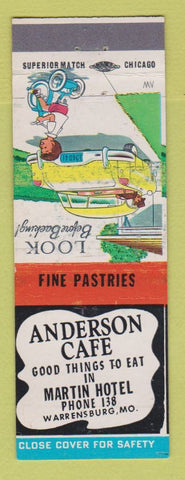 Matchbook Cover - Anderson Cafe Warrensburg MO