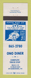 Matchbook Cover - Ono Diner near Harrisburg PA