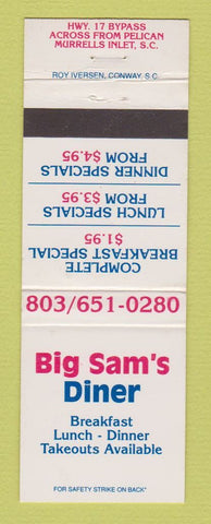 Matchbook Cover - Big Sam's Diner Murrells Inlet SC