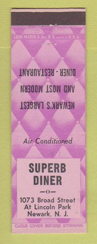 Matchbook Cover - Superb Diner Newark NJ