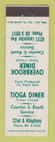 Matchbook Cover - Tioga Diner Overbrook  Diner Philadelphia PA