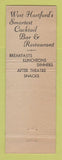 Matchbook Cover - West Hartford Diner Restaurant CT