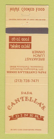 Matchbook Cover - Papa Cantella's Diner Commerce CA