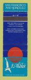Matchbook Cover - Alioto's Restaurants San Francisco CA Honolulu Hawaii WEAR