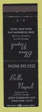 Matchbook Cover - Bleea Napoli Restaurant Oakland CA