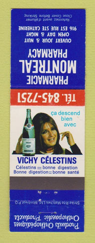 Matchbook Cover - Pharmacie Montreal QC girlie Vichy Drink