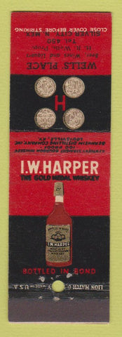 Matchbook Cover - IW Harper Whiskey Wells' Place Silver City NM low phone #