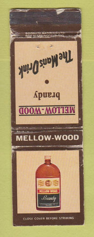 Matchbook Cover - Mellow Wood Brandy Whiskey Liquor WORN