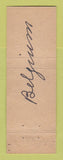 Matchbook Cover - Chevron Mineral Water Drinks Belgium