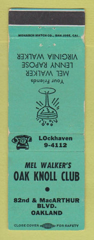Matchbook Cover - Oak Knoll Club Oakland CA WEAR