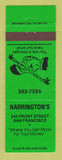 Matchbook Cover - Harrington's San Francisco CA